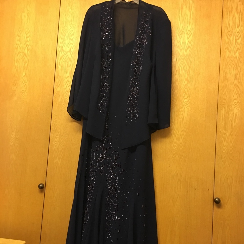 RM Richards dress with matching sheer jacket.